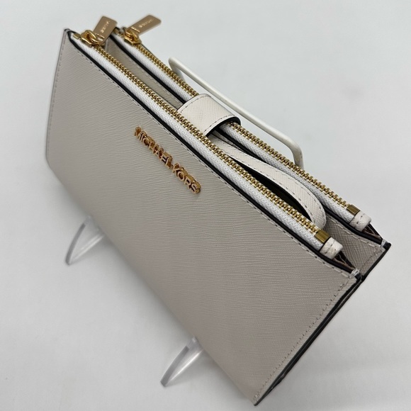 Michael Kors Large Double Zip Wallet Wristlet White - Picture 6 of 11